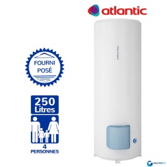 Chauffe eau électrique ATLANTIC 250L Zénéo Vertical sur Socle Résistance Stéatite Protection Dynamique ref 154325