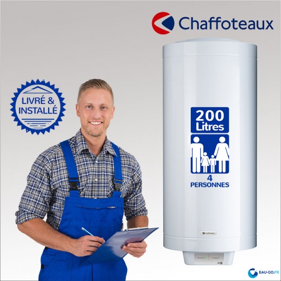 Chauffe-eau électrique 200L CHAFFOTEAUX HPC2 Mural Vertical : Livré & Installé à domicile