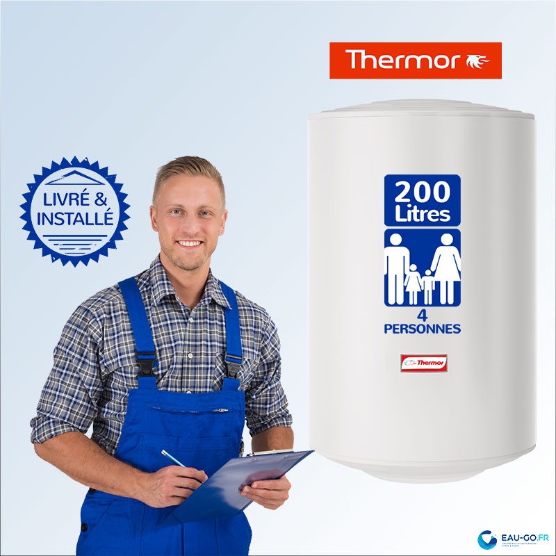 THERMOR - Chauffe-Eau Électrique 200L Stéatite Vertical Mural - 261130